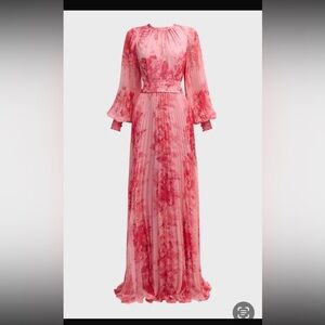 Teri Jon Pleated Floral Gown